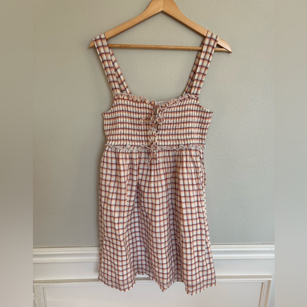American Eagle Outfitters Teen Dress in Pink, Purple, Yellow and White Plaid